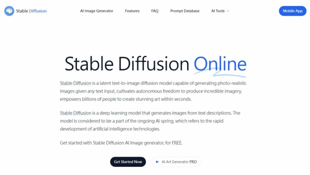 Stable Diffusion AI Image Generator：線上免費使用 Stable Diffusion 以文字描述生成可商用圖像