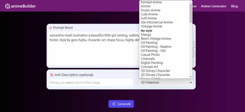 animeBuilder：免費動漫風格圖片產生器，輕鬆轉換現有圖片或文字描述