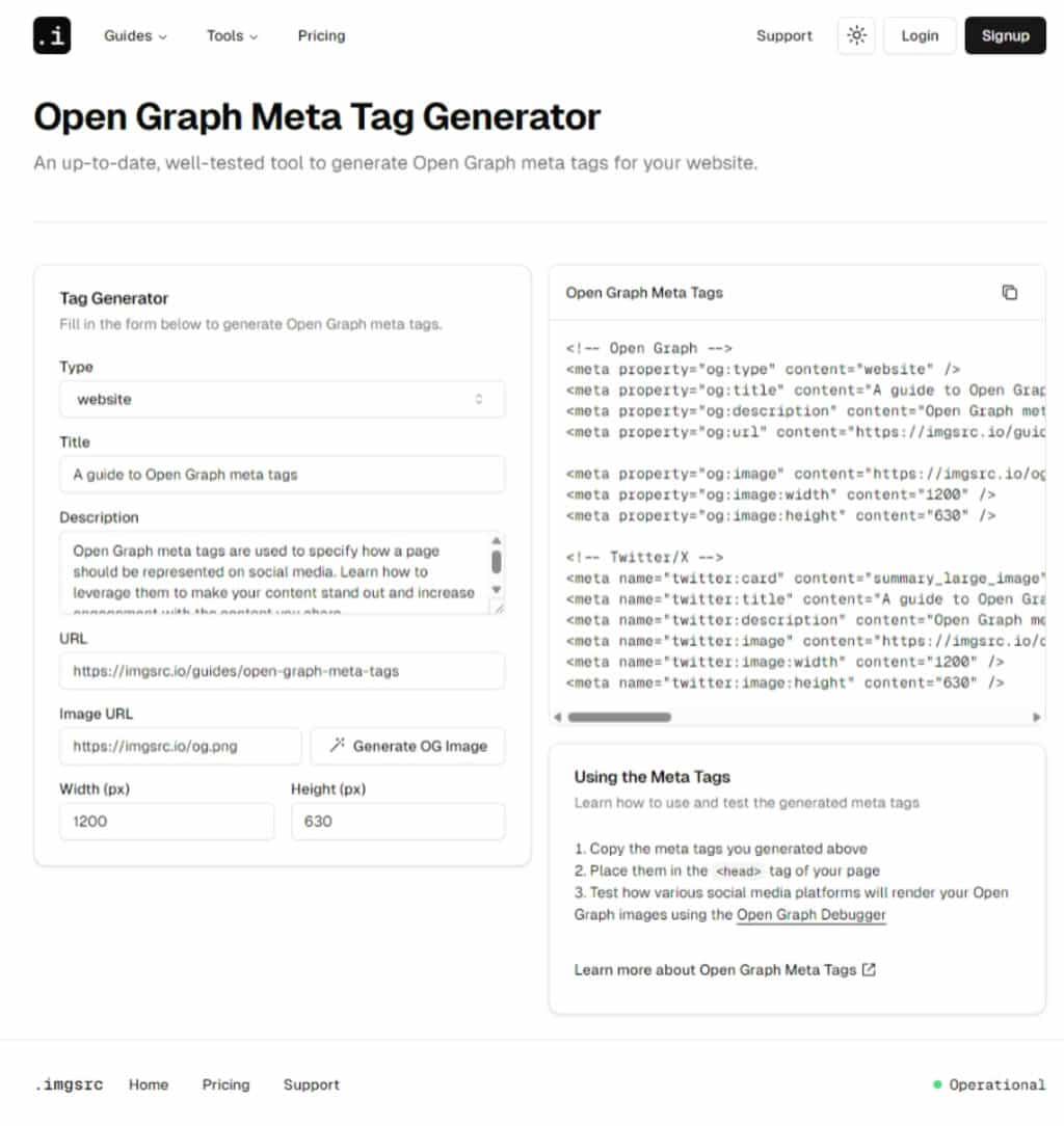 Open Graph Meta Tag Generator：Open Graph Meta Tags 線上產生器