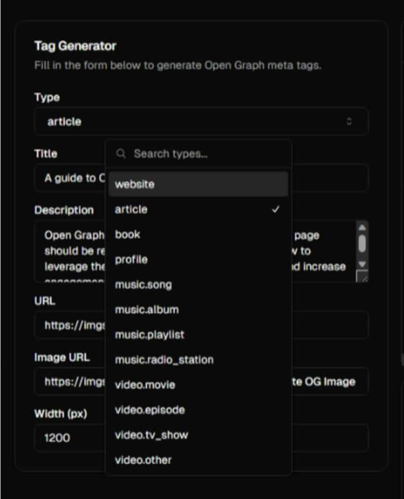 Open Graph Meta Tag Generator：Open Graph Meta Tags 線上產生器