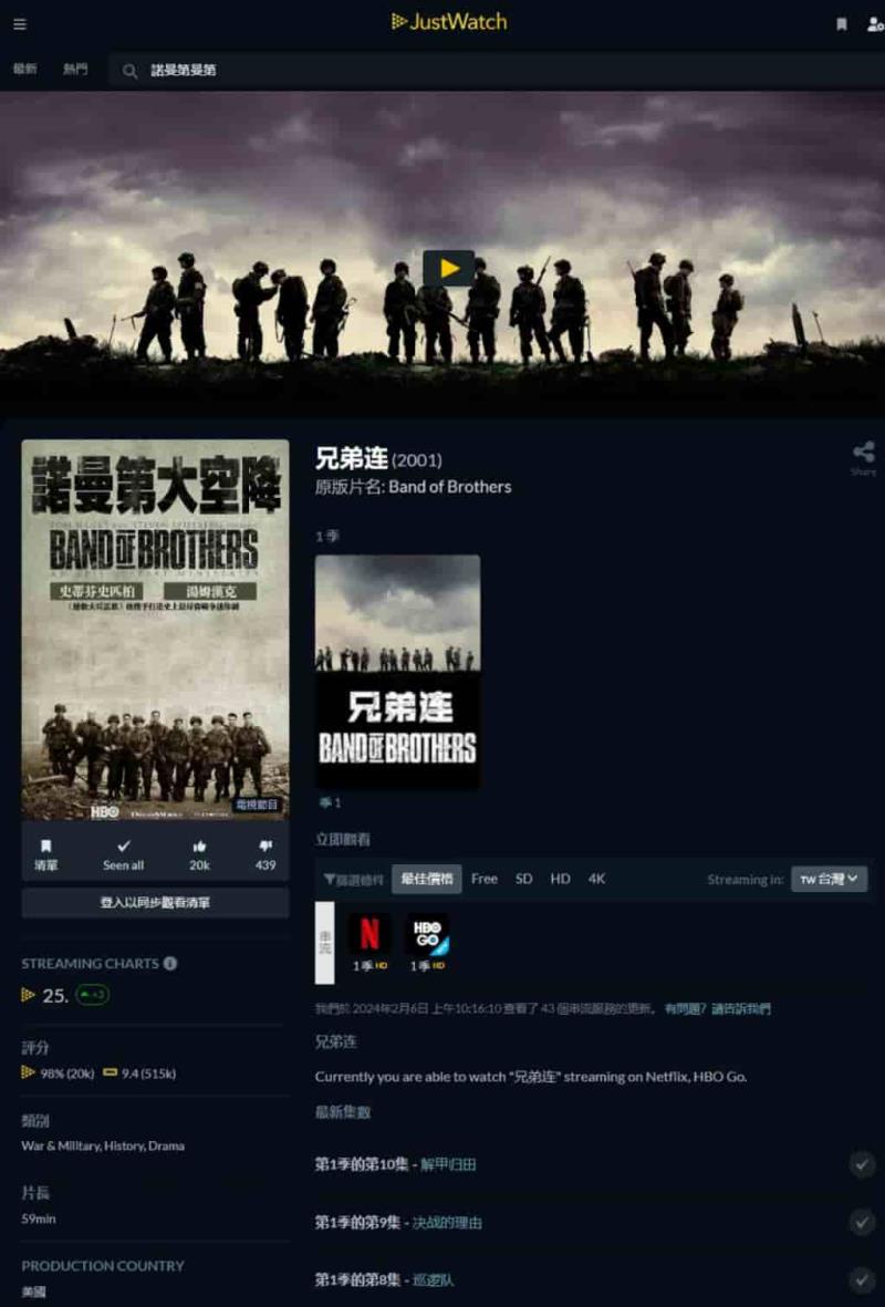 JustWatch 快速搜尋 Netflix、HBO Go、LINE TV、Disney Plus 等 OTT 串流影片