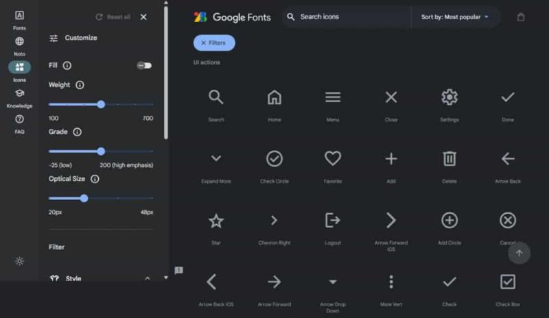 Material Symbols & Icons：Google Fonts 所推出圖示字型，還有 SVG 及 PNG 可選