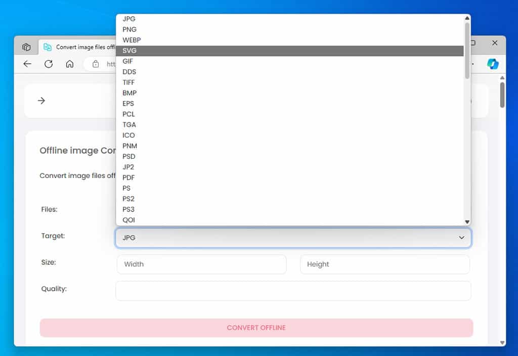 Offline Image Converter：點陣圖檔轉 SVG 圖片格式的免費線上工具