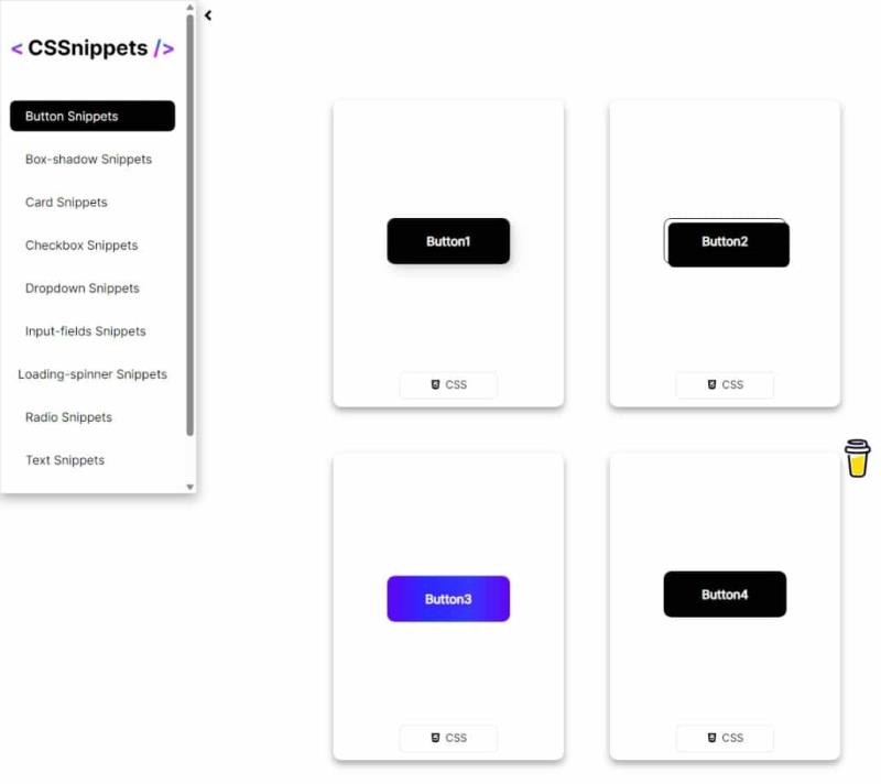 CSSnippets：CSS 範例精選，附 HTML、React 及 CSS 程式碼