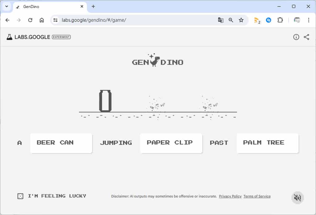 GenDino:讓 AI 根據文字提示產生 Chrome Dino 遊戲內的角色、障礙與背景 GenDino:讓 AI 根據文字提示產生 Chrome Dino 遊戲內的角色、障礙與背景