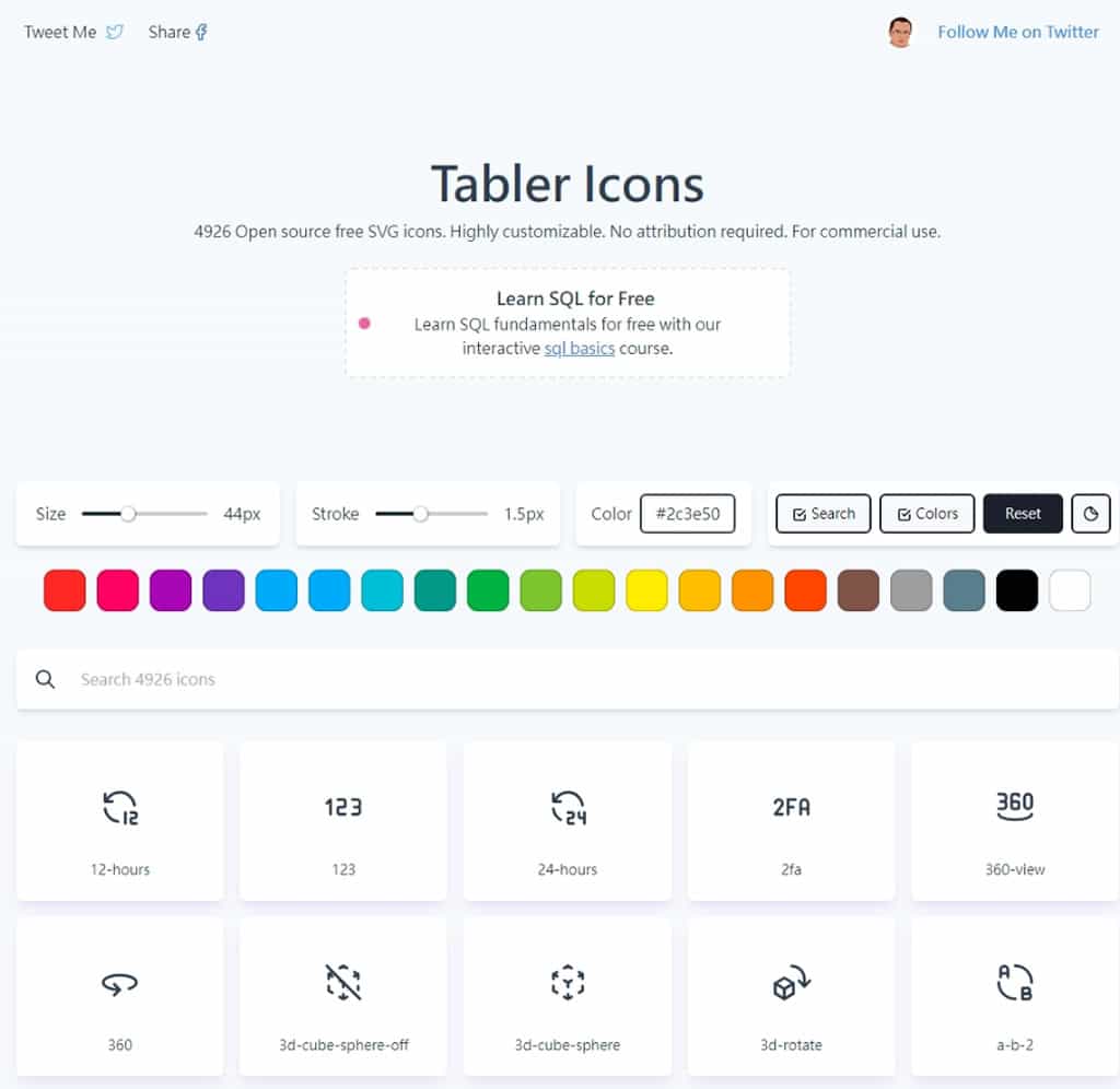 免費可商用圖示庫：Tabler Icons 提供高度可自訂的開放原始碼 SVG 圖示集