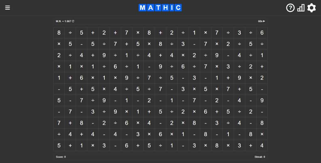 Mathic:免費線上加減乘除運算式組合練習平台,挑戰四則運算極限 Mathic:免費線上加減乘除運算式組合練習平台,挑戰四則運算極限