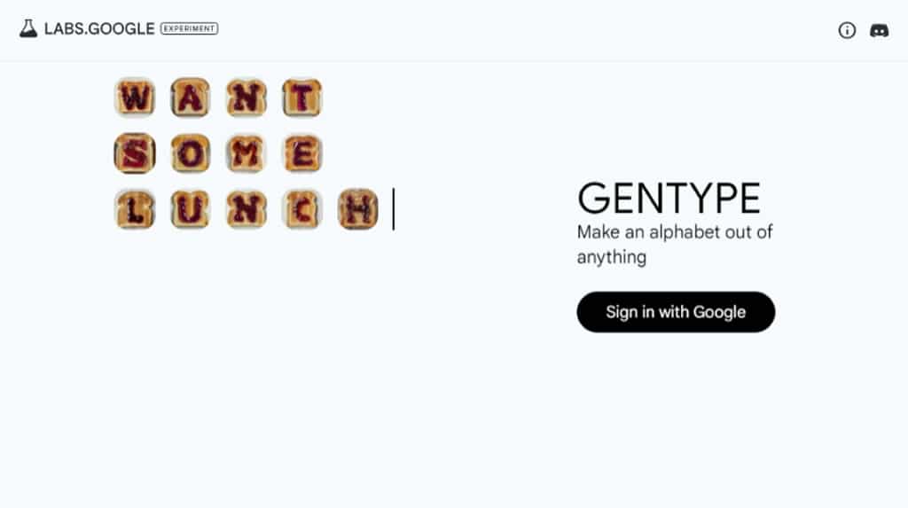 Google Labs 推出 GenType，將文字描述交由 AI 創造個性化英文字母表