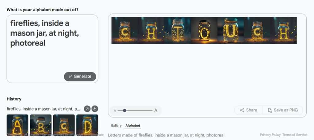 Google Labs 推出 GenType，將文字描述交由 AI 創造個性化英文字母表