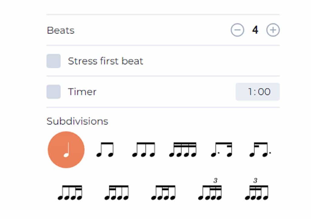 Metronome Online 線上節拍器：可調拍點、強調第一拍，並內置計時器的免費工具