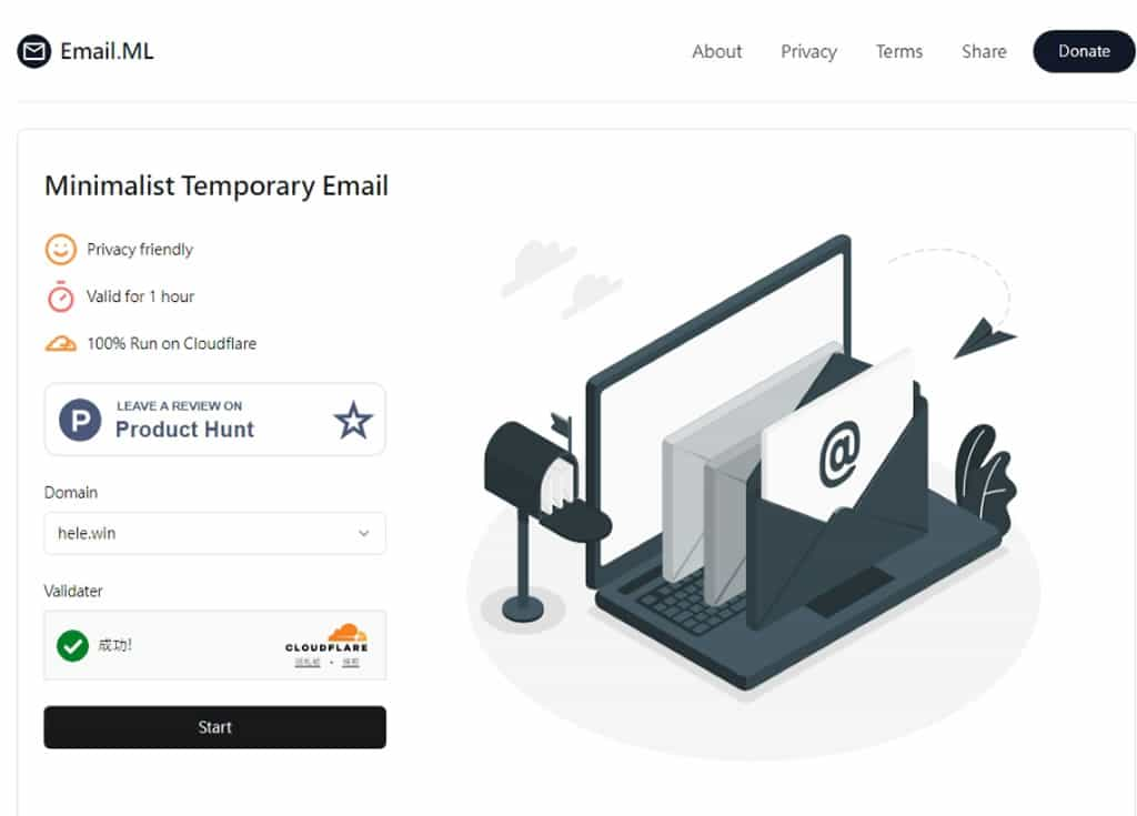 臨時電子郵箱 Email.ML：有效期一小時，無廣告支援中文郵件