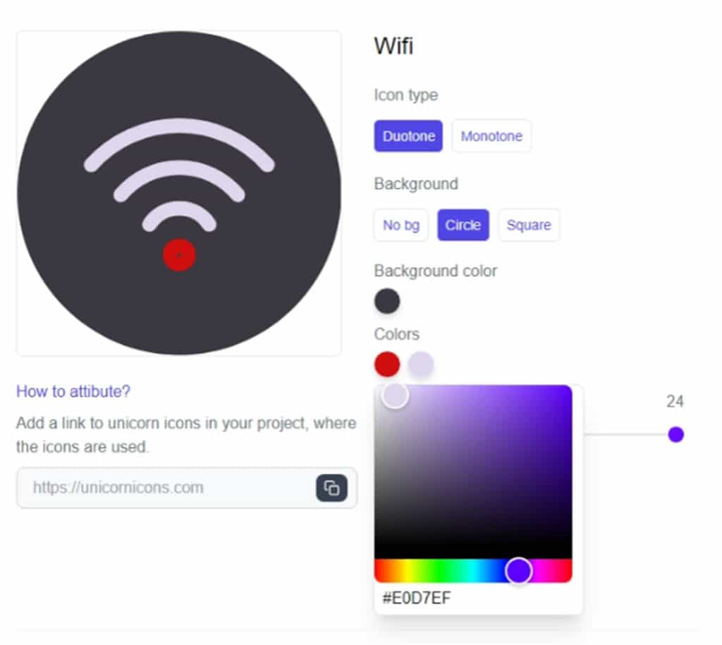 Unicorn icons：讓圖示動起來，可自訂顏色、線條寬度、背景和比例