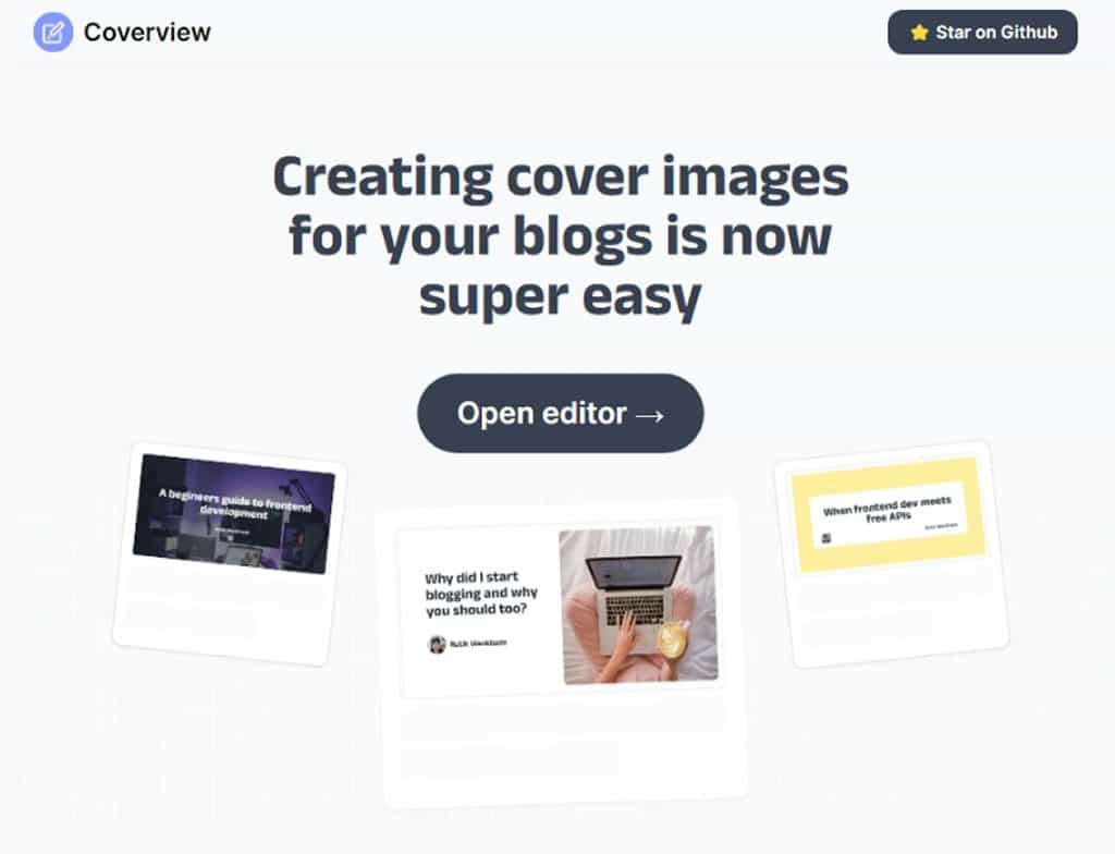Coverview：簡單直觀的線上文章封面圖設計工具，適合部落格和社交媒體