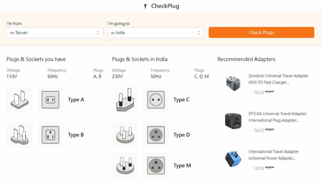 CheckPlug：線上查詢各國適用的電源電壓、頻率及插頭插座型式