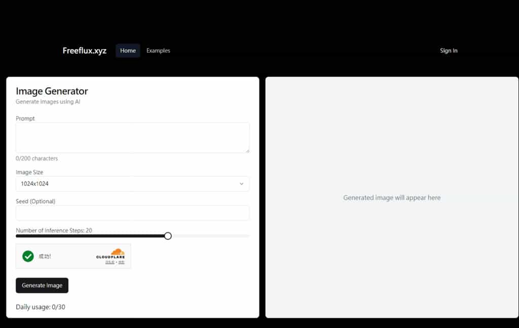 Freeflux.xyz 使用 FLUX.1 AI 模型生成圖像的免費線上工具 Freeflux.xyz 使用 FLUX.1 AI 模型生成圖像的免費線上工具