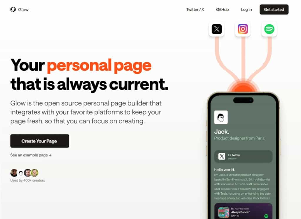 Glow：免費個人網頁產生器，輕鬆擁有個人專屬網頁與網址