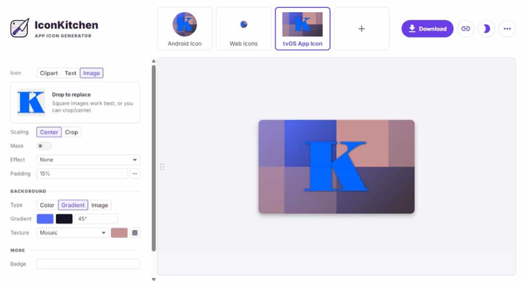 IconKitchen:免費線上應用程式圖示產生器,支援多平台圖示設計與預覽 IconKitchen:免費線上應用程式圖示產生器,支援多平台圖示設計與預覽