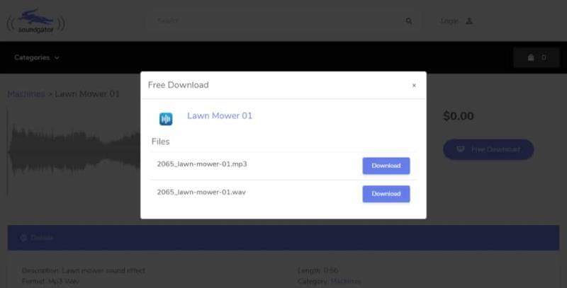 SoundGator：免費音效素材網站，提供多種類型的短音效下載