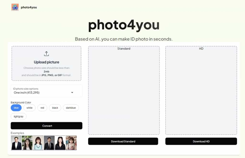 Photo4you：免費 AI 證件照製作工具，輕鬆更換不同尺寸與背景顏色