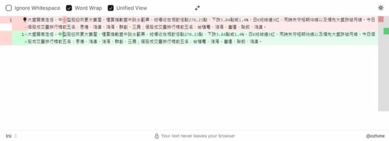 線上文字內容差異比較工具：Little Differ 透過顏色標示快速找出不同之處