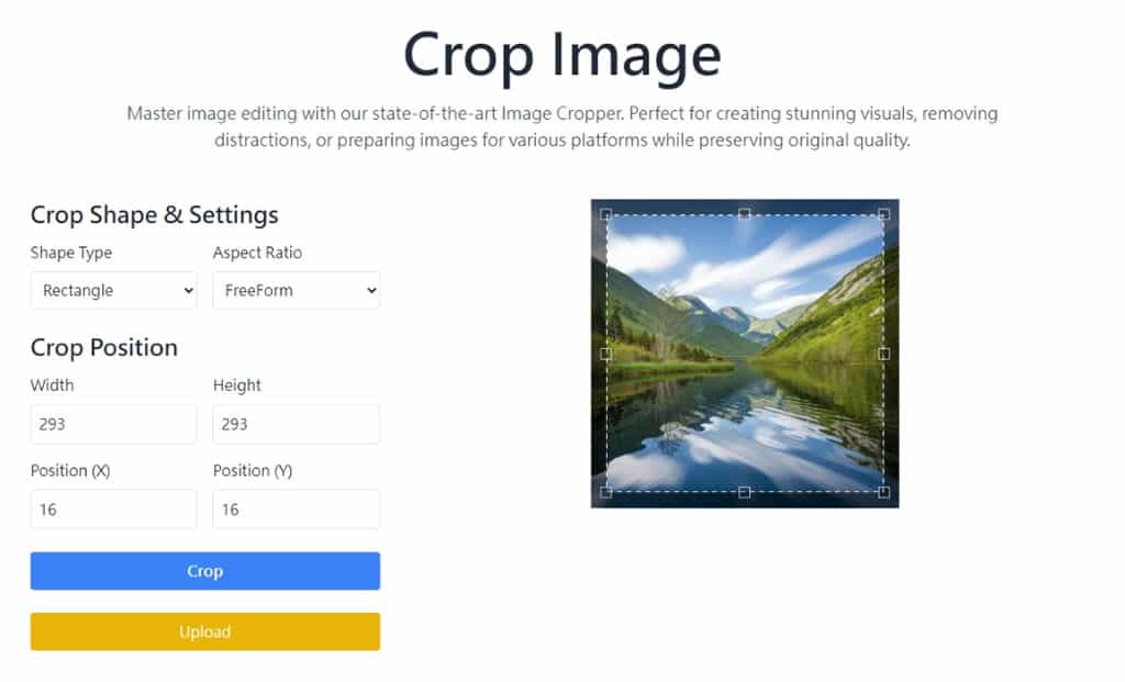 免費線上 Crop Image 圖片裁切工具：輕鬆將圖片裁成方形、圓形、心形與橢圓形狀