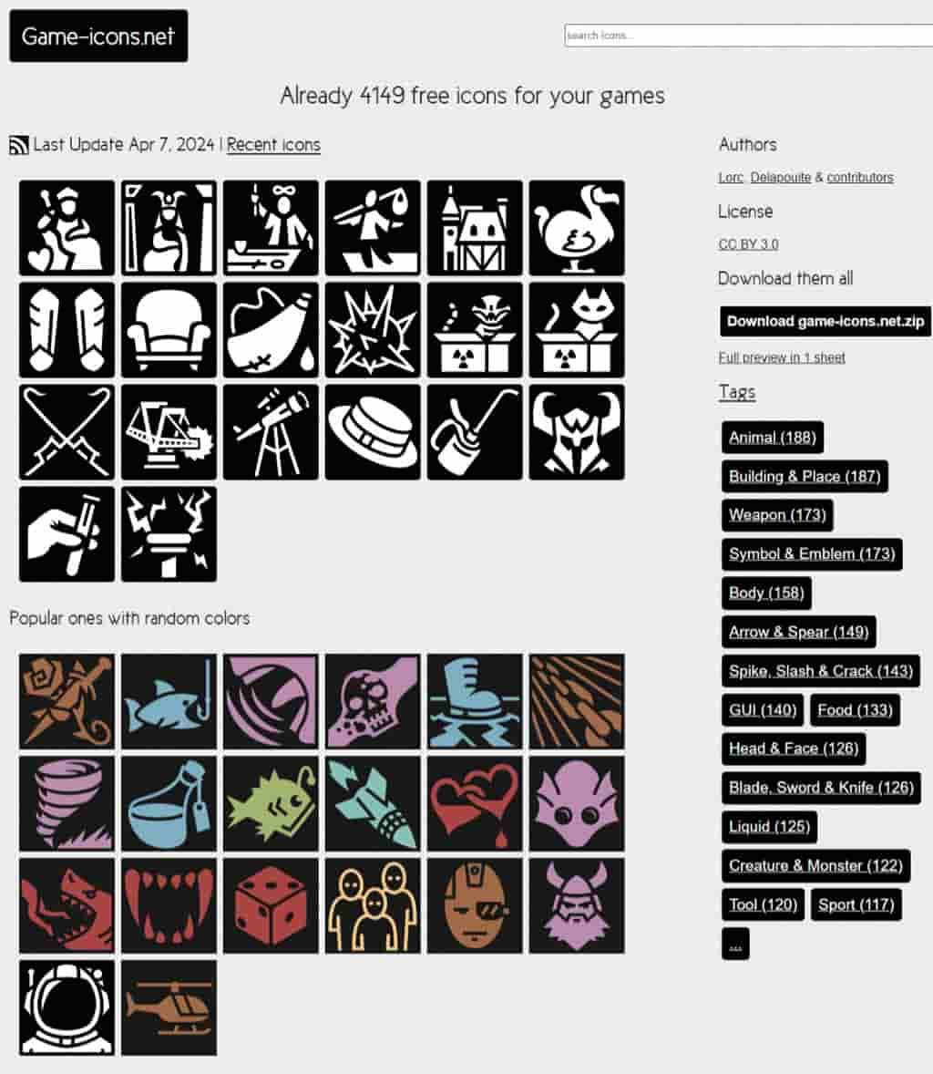Game-icons.net:免費適用遊戲開發的商用圖示素材,支援顏色、尺寸、變形等自定義編輯 Game-icons.net:免費適用遊戲開發的商用圖示素材,支援顏色、尺寸、變形等自定義編輯