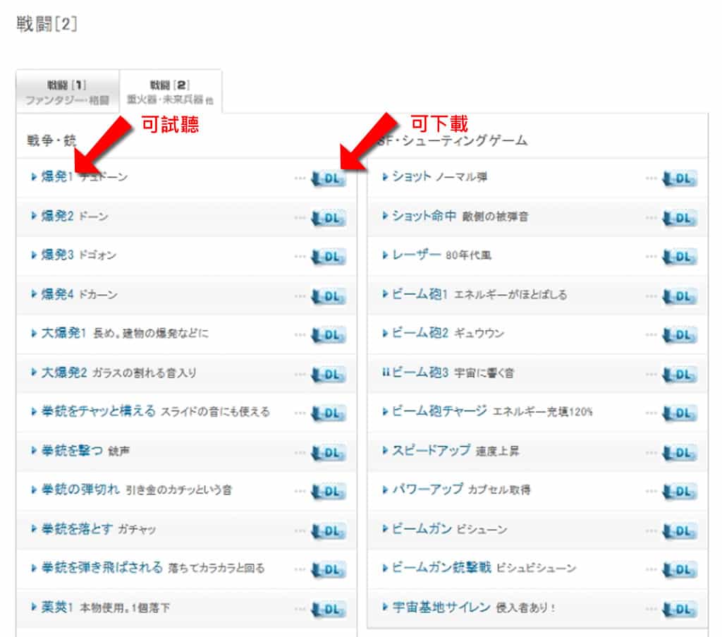 効果音ラボ：免費且可商用的音效素材網站，涵蓋戰鬥、生活、環境音、自然與動物等