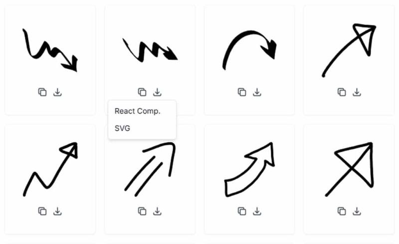 Handy Arrows：免費手繪箭頭與插畫圖庫，支援向量格式及 React 元件