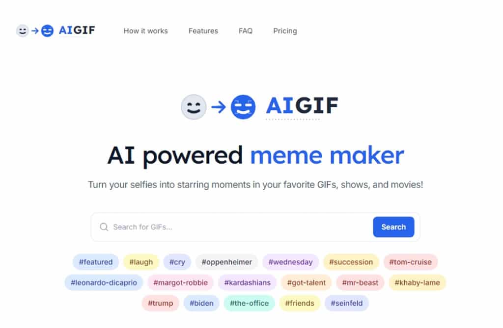 AIGIF：免費線上 AI 換臉工具，輕鬆替換 GIF 動畫人臉