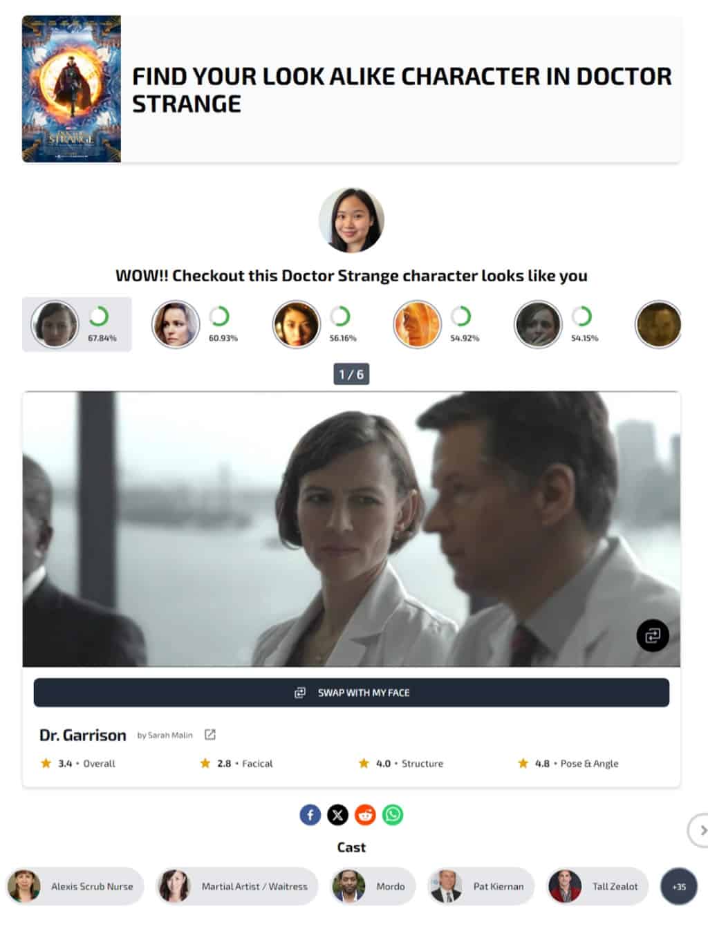 whatdoilooklike:免費尋找你的影視分身,一鍵換臉輕鬆融入經典劇照 whatdoilooklike:免費尋找你的影視分身,一鍵換臉輕鬆融入經典劇照