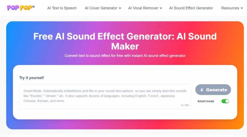 PopPop AI Sound Maker：線上 AI 音效產生器，免費將文字描述轉換為音效