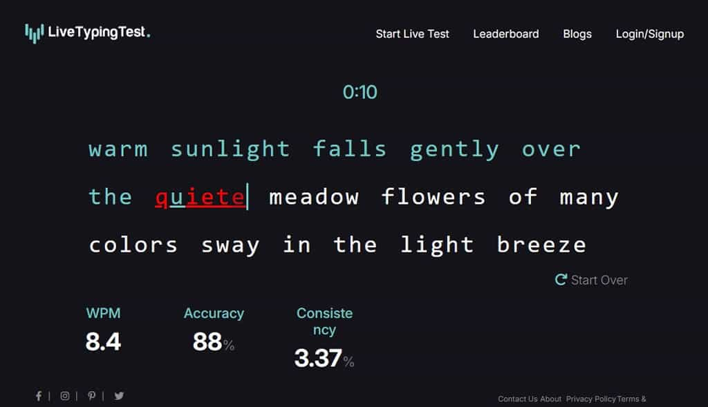 Live Typing Test：免費線上英文打字測試，提升速度與準確率