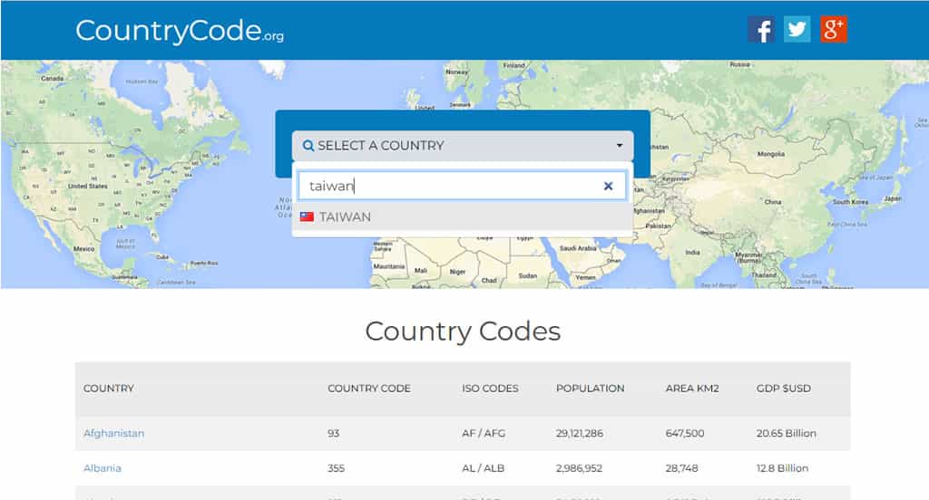 CountryCode.org 全球國家地區代碼查詢免費工具 CountryCode.org 全球國家地區代碼查詢免費工具