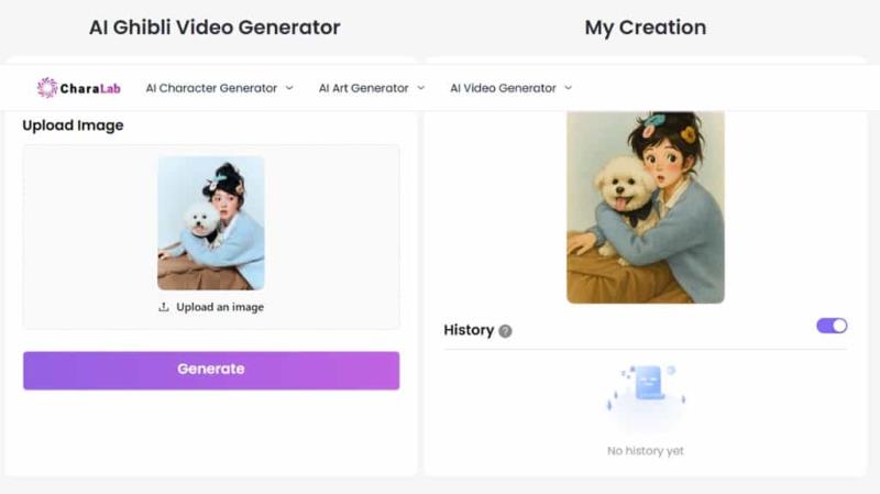 CharaLab AI Ghibli Video Generator：吉卜力風格 AI 影片生成器，用動畫重現風格轉換過程