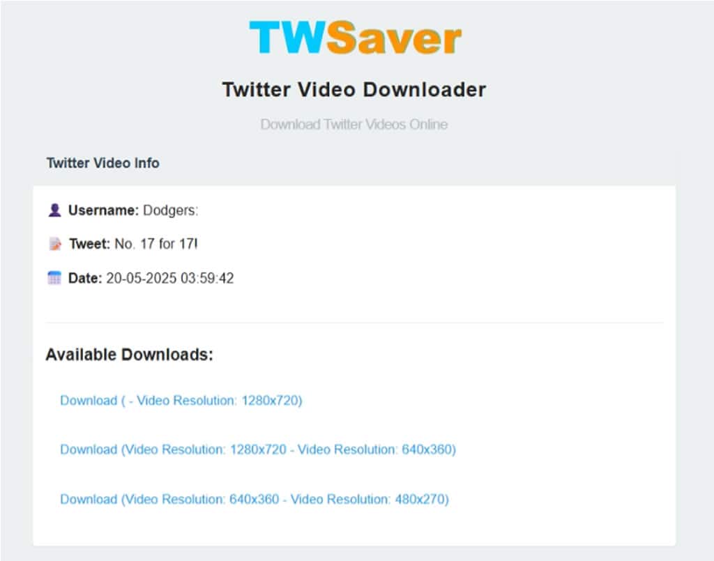 TwSaver 免費下載 X 影片工具,支援高畫質、免安裝,無限制使用次數 TwSaver 免費下載 X 影片工具,支援高畫質、免安裝,無限制使用次數