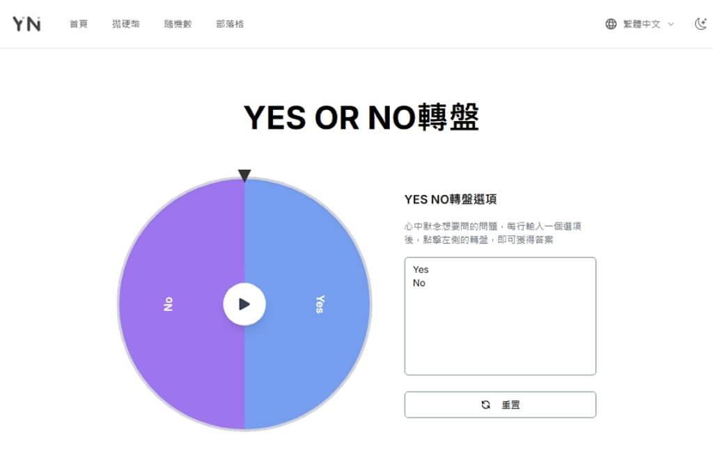 不想再糾結選擇?讓 YesOrNo 線上轉盤、拋硬幣及自訂隨機數幫你決定吧 不想再糾結選擇?讓 YesOrNo 線上轉盤、拋硬幣及自訂隨機數幫你決定吧