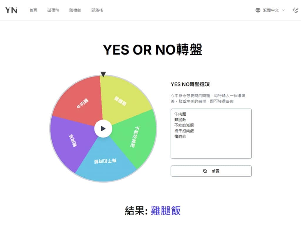 不想再糾結選擇？讓 YesOrNo 線上轉盤、拋硬幣及自訂隨機數幫你決定吧