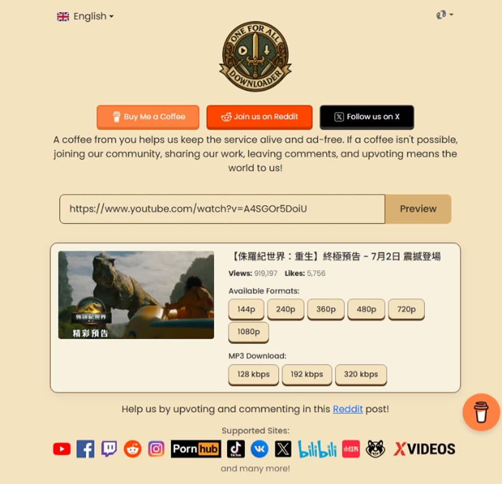 一站搞定影片下載與轉檔!OFA Downloader 支援 YouTube、IG、TikTok 等數百站 一站搞定影片下載與轉檔!OFA Downloader 支援 YouTube、IG、TikTok 等數百站