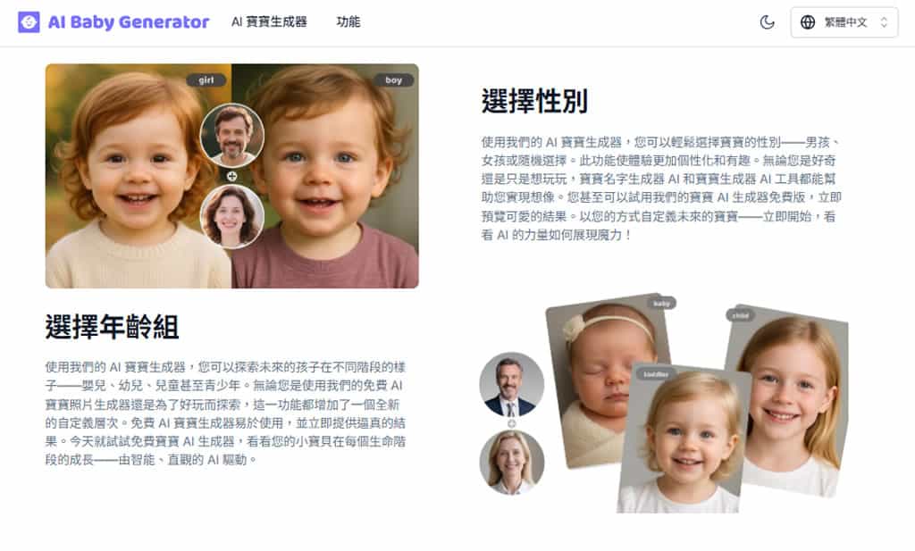 AI Baby Generator(AI 寶寶生成器):先進面部識別技術,預測未來寶寶長相的免費工具 AI Baby Generator(AI 寶寶生成器):先進面部識別技術,預測未來寶寶長相的免費工具
