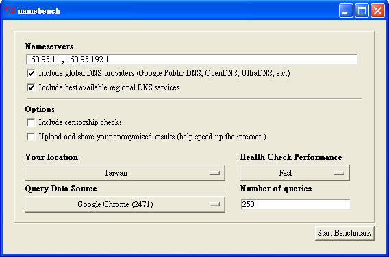 namebench 查詢適合 Windows 系統的 DNS (免安裝)