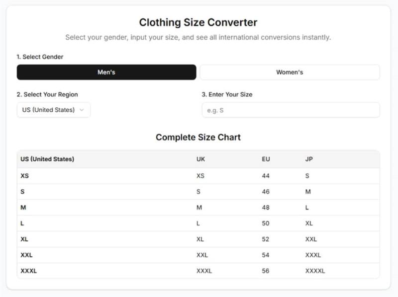 SizeFit 全球尺寸轉換器：鞋碼、服裝、戒指尺寸一次搞定！輕鬆跨國購物不踩雷