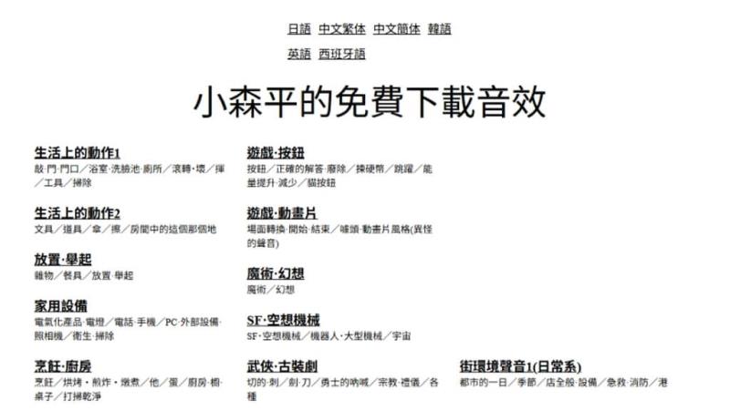 小森平的免費下載音效：免費音效素材寶庫，個人及商用皆可的授權模式