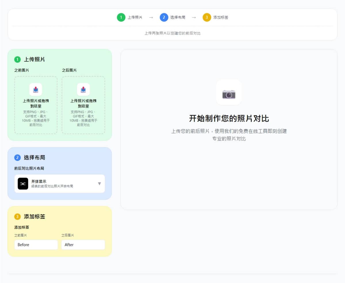 BAGen：免費線上照片變動前後對比圖製作工具，四種模式任選