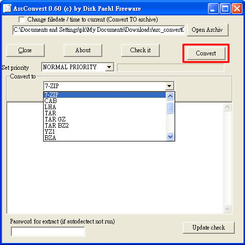 ArcConvert 壓縮檔格式互相轉換(免安裝) ArcConvert 壓縮檔格式互相轉換(免安裝)