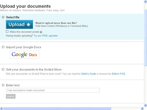 scribd 線上將 Word、Excel、PowerPoint、PDF、TXT...等文件格式，嵌入網頁或分享