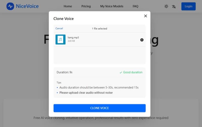 NiceVoice：AI 語音克隆免費工具！5-30 秒輕鬆複製你的專屬聲音