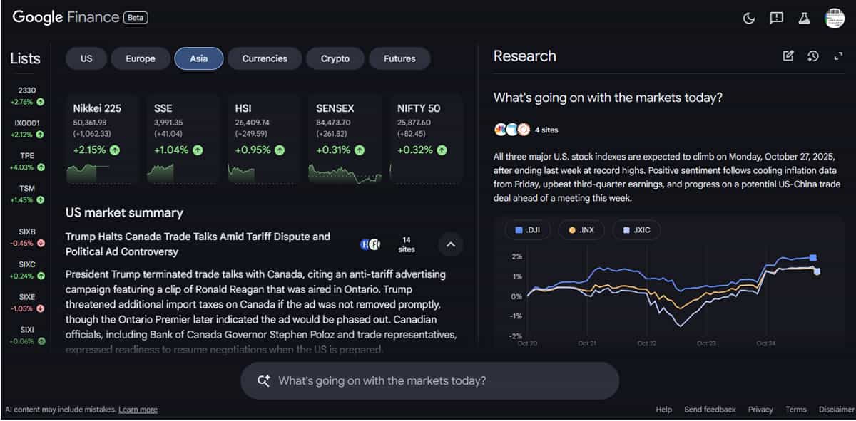Google 財經 Beta 版功能初探：AI 問答 + 進階圖表，散戶投資新武器