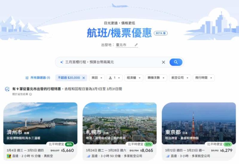 告別比價疲勞！Google Flight Deals 的 AI 搜尋術，輕鬆搜尋與追蹤便宜機票