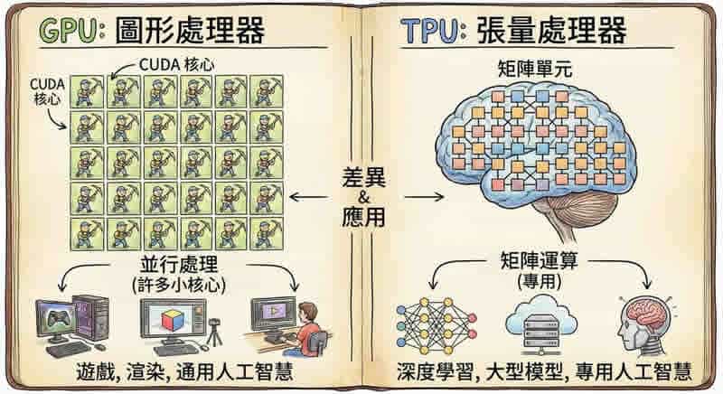 AI 運算的雙雄對決：解析 GPU 與 TPU 的差異與應用