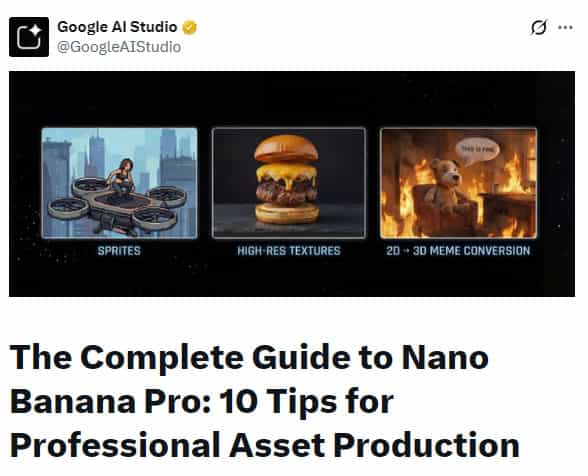 Google AI Studio 官方指南：10 招教你用 Nano Banana Pro 製作商用級圖像